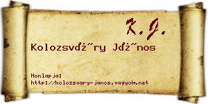 Kolozsváry János névjegykártya