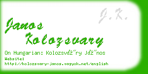 janos kolozsvary business card